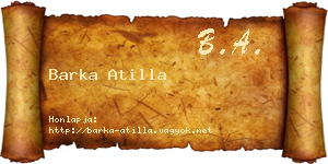 Barka Atilla névjegykártya